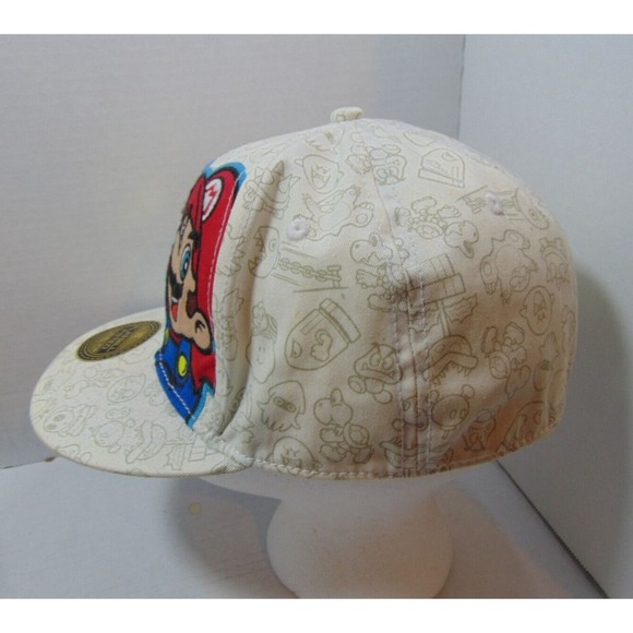 Super Mario Bros Fitted S/M Small Medium Baseball Hat Cap Brand New Flat Bill - Picture 5 of 11
